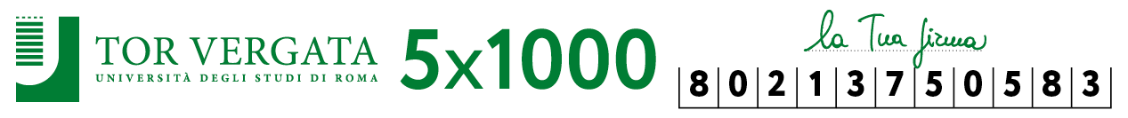 Banner che chiede devoluzione del 5x1000 dei tributi all'Università